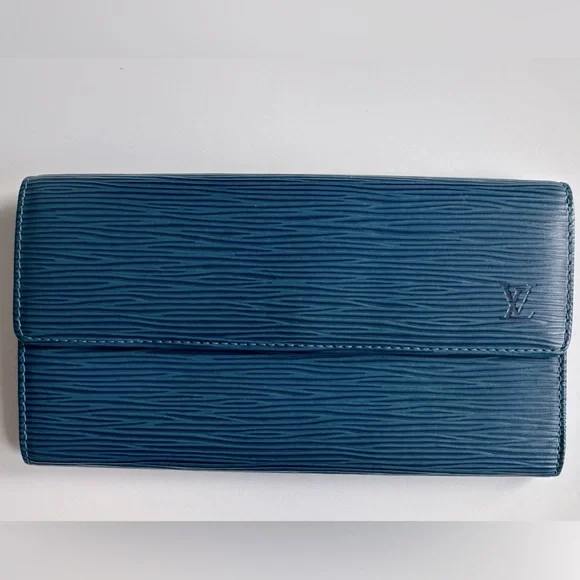 Louis Vuitton French Purse Wallet in Rare Toledo Blue Epi Leather – Vintage 1996